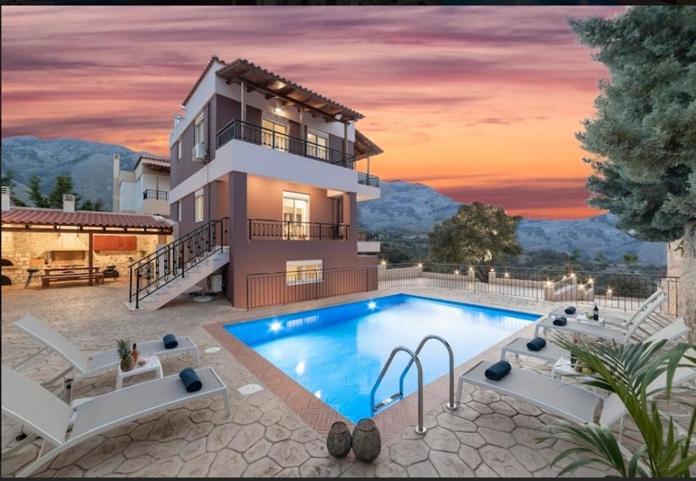 Villa Kermes Heated Pool Kournas Exterior photo